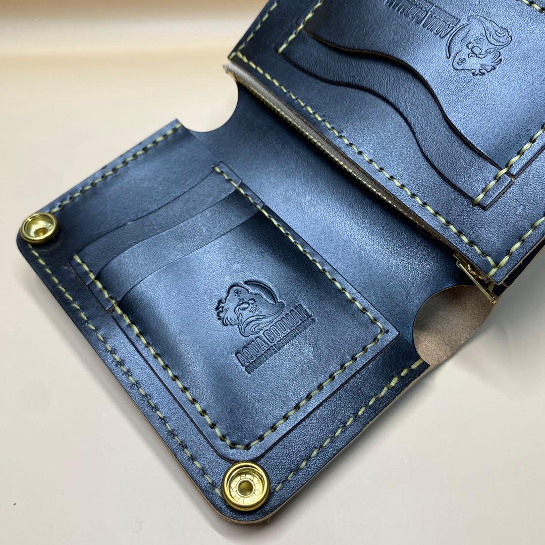 無骨 艶 マチ お札折らずに収納できる手染めミドルトラッカーウォレット BTW