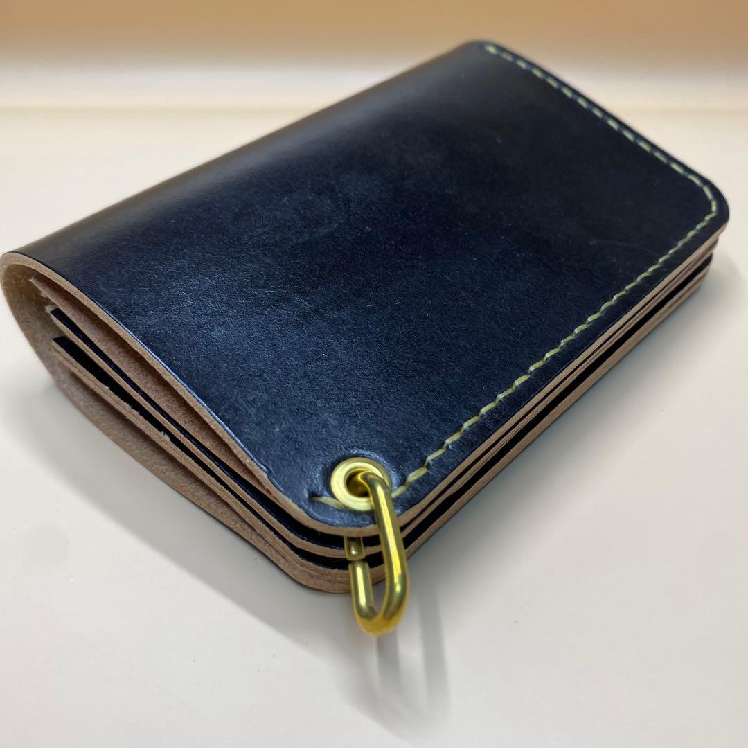 無骨 艶 マチ お札折らずに収納できる手染めミドルトラッカーウォレット BTW