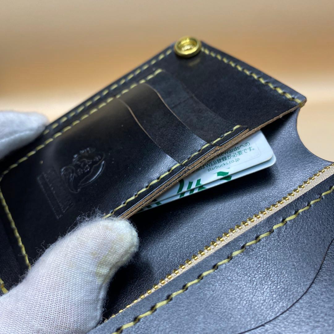 無骨 艶 マチ お札折らずに収納できる手染めミドルトラッカーウォレット BTW