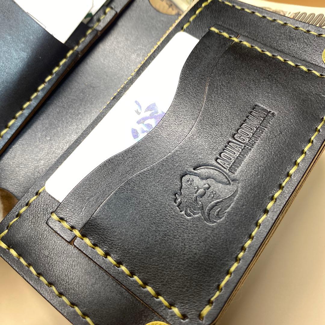 無骨 艶 マチ お札折らずに収納できる手染めミドルトラッカーウォレット BTW