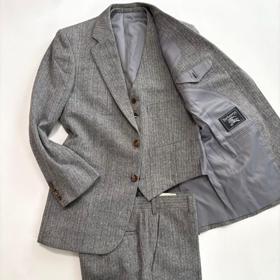 美品 バーバリー スーツ スリーピース セットアップ Sサイズ ストライプ