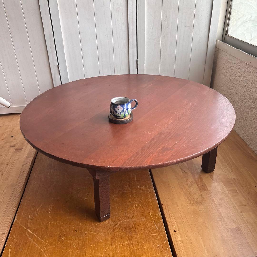 昭和レトロ　円卓　木製ちゃぶ台　ちゃぶ台　座卓　レトロ　昭和　アンティーク　骨董
