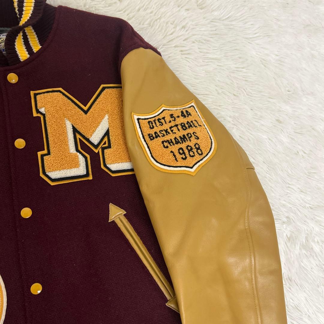 【極美品】WHITESVILLE スタジャン　フルデコ　フットボール　40