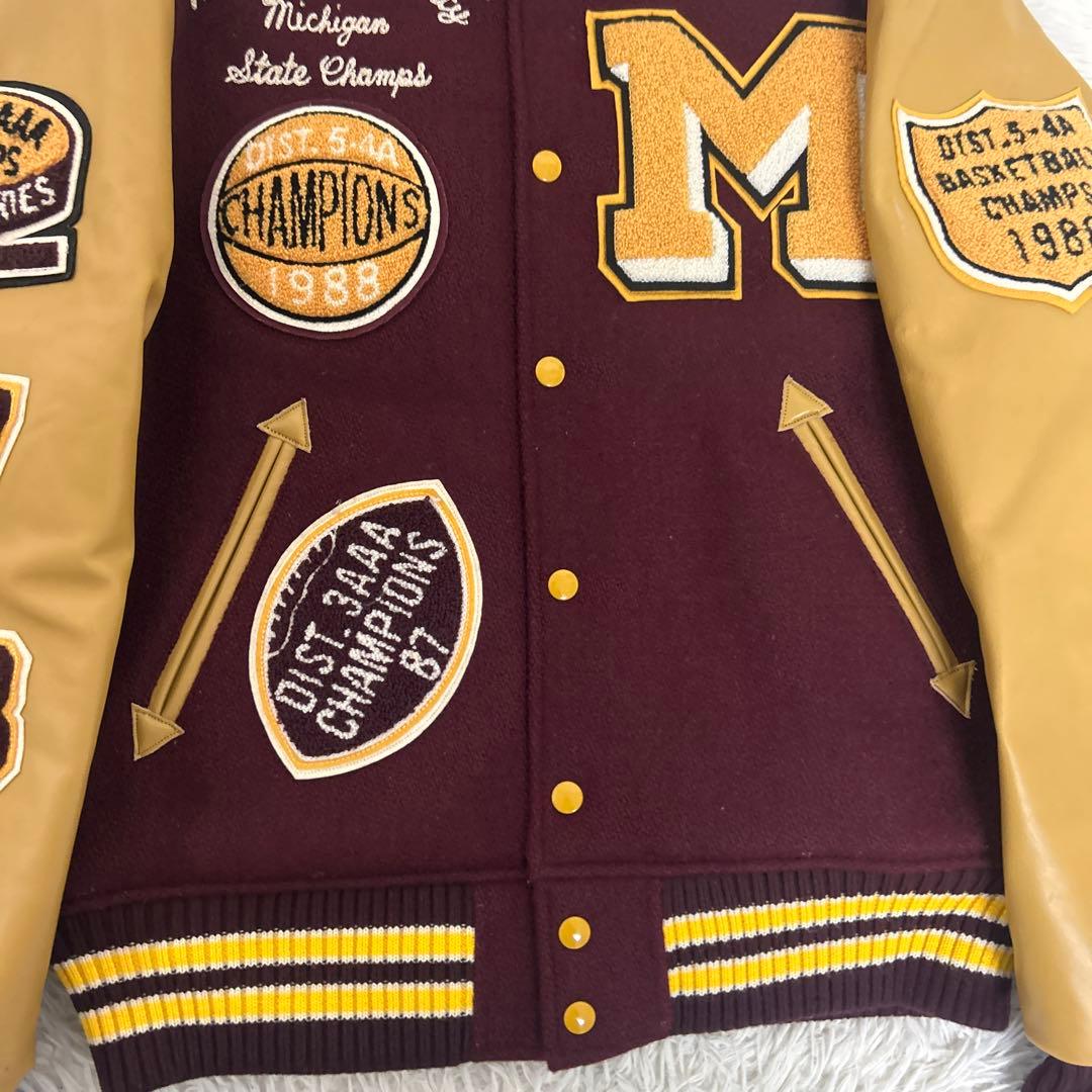 【極美品】WHITESVILLE スタジャン　フルデコ　フットボール　40