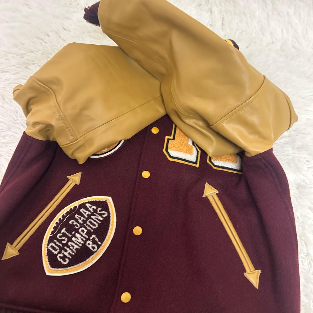 【極美品】WHITESVILLE スタジャン　フルデコ　フットボール　40