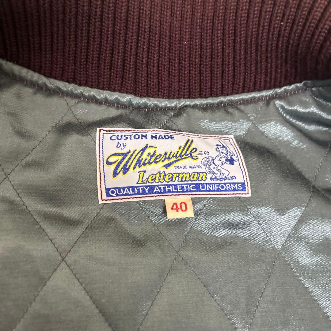 【極美品】WHITESVILLE スタジャン　フルデコ　フットボール　40