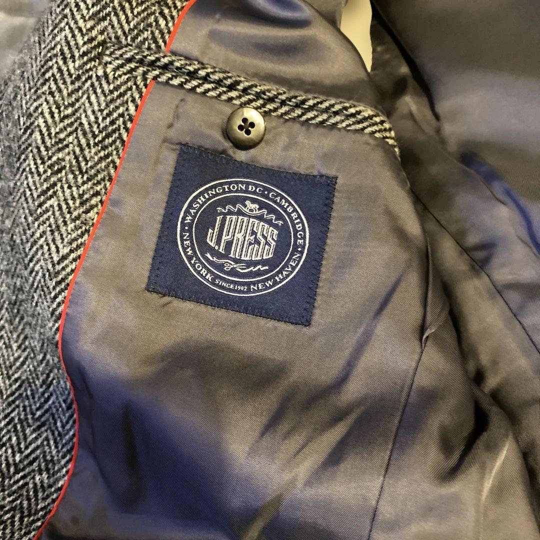 グレー系 ヘリンボーン テーラードジャケット　中古品