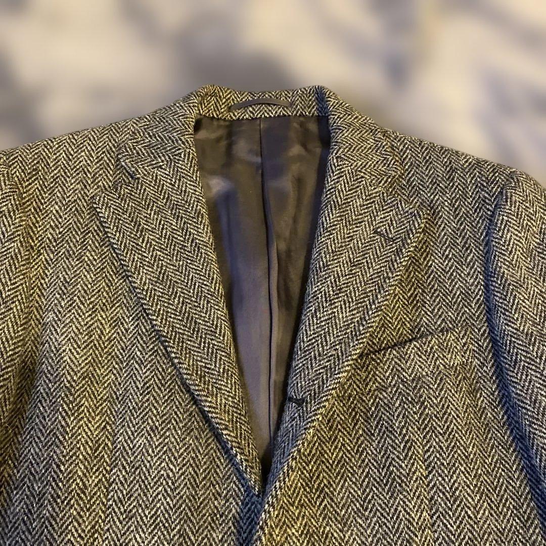 グレー系 ヘリンボーン テーラードジャケット　中古品