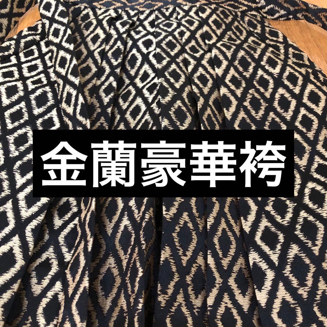 七五三 五歳‼️黒地に鷹金箔金彩煌びやか輝く‼️袴金蘭‼️家から揃える無し秀品