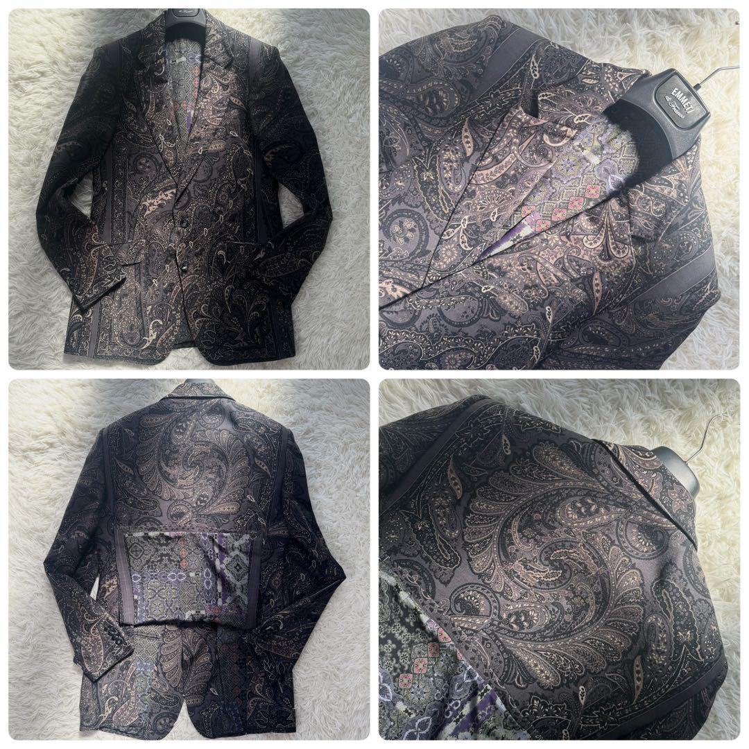 【極美品‼︎超希少】エトロ　スーツ　セットアップ　ペイズリー　総柄　シルク混