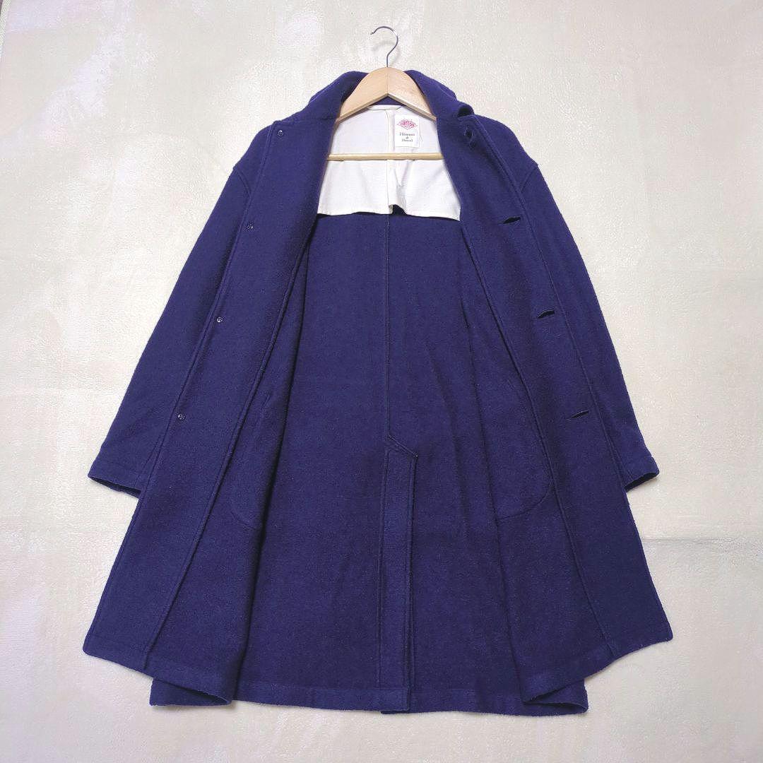 DANTON　ウールモッサ ブークレ シングルロングコート アウター　レディース