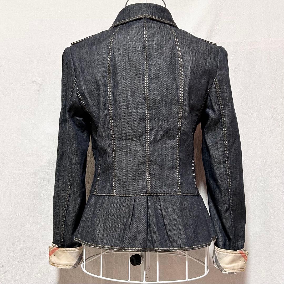 美品 バーバリー ロンドン デニムジャケット メガチェック ロゴボタン アウター