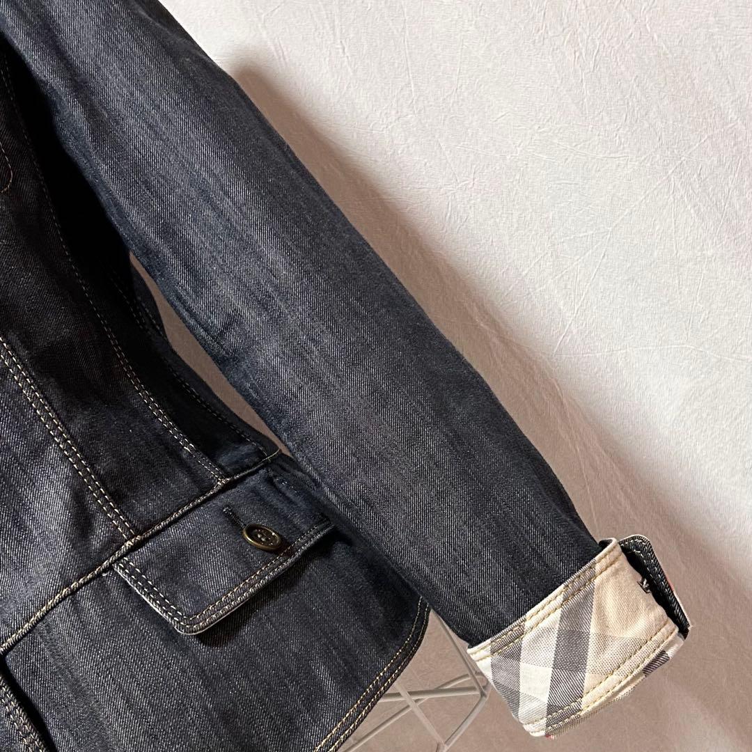 美品 バーバリー ロンドン デニムジャケット メガチェック ロゴボタン アウター