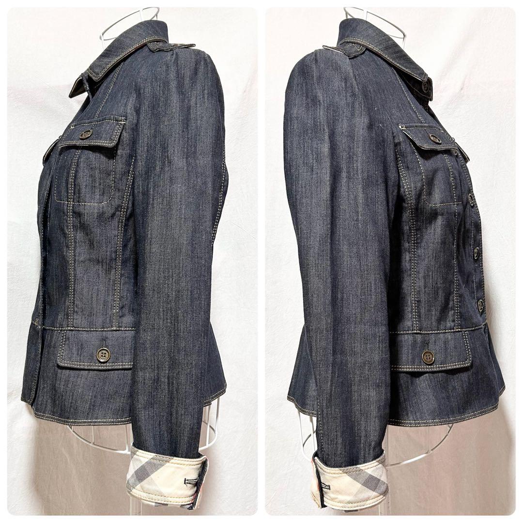美品 バーバリー ロンドン デニムジャケット メガチェック ロゴボタン アウター