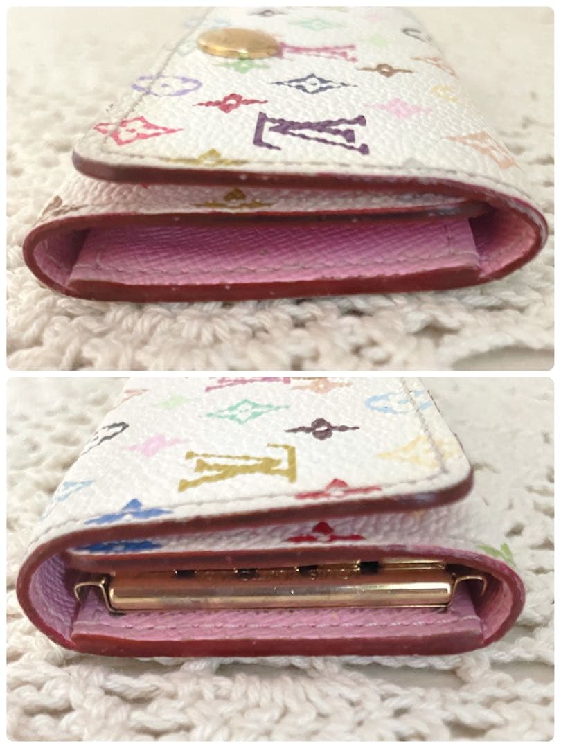 美品　LOUIS VUITTON マルチカラー4連キーケース　ホワイト