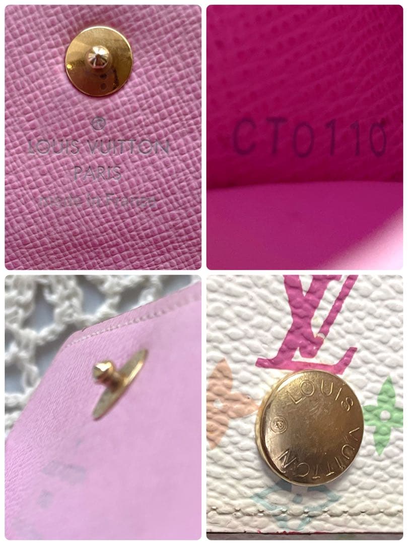 美品　LOUIS VUITTON マルチカラー4連キーケース　ホワイト