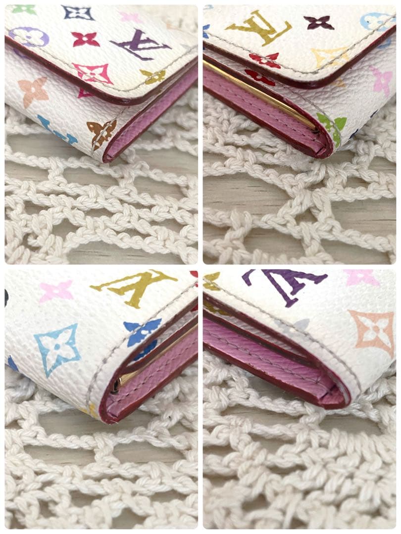 美品　LOUIS VUITTON マルチカラー4連キーケース　ホワイト