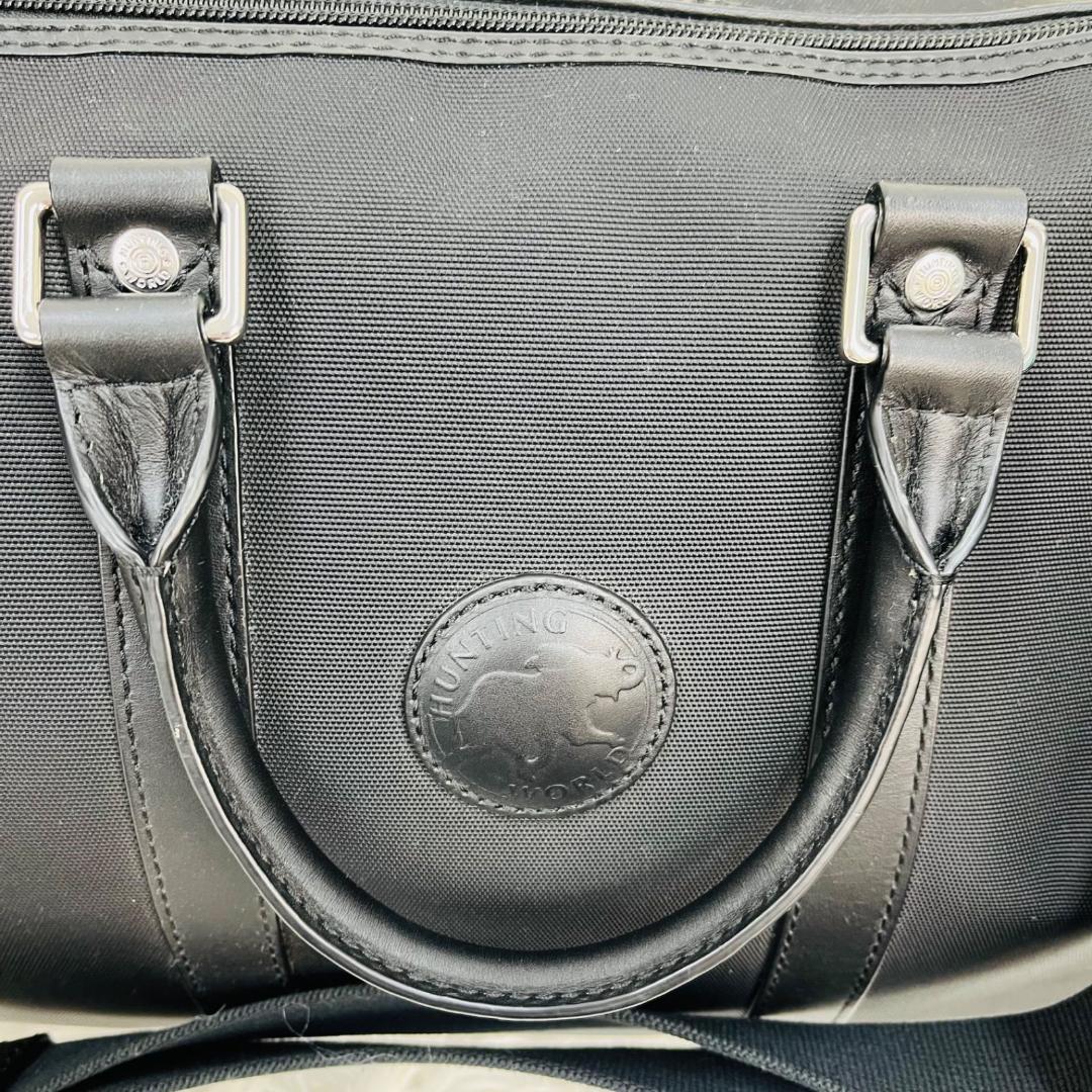 HUNTING WORLD ベンツコラボ ボストン 2WAY レザー ブラック