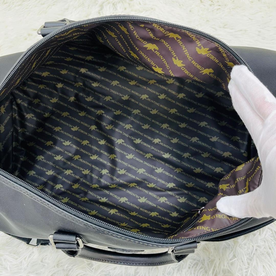 HUNTING WORLD ベンツコラボ ボストン 2WAY レザー ブラック
