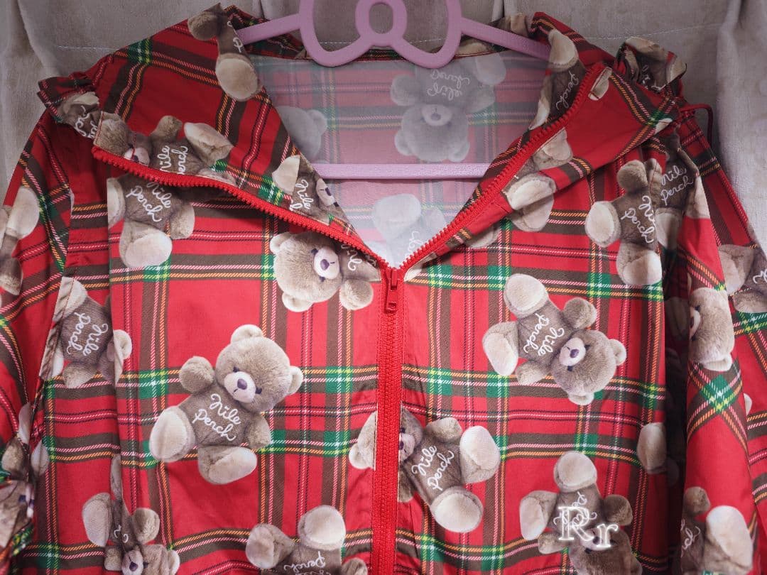 ナイルパーチ　くまちゃんパーカー　テディベア 赤　ロリータ