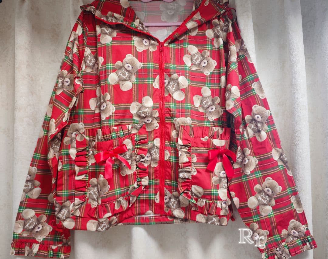 ナイルパーチ　くまちゃんパーカー　テディベア 赤　ロリータ