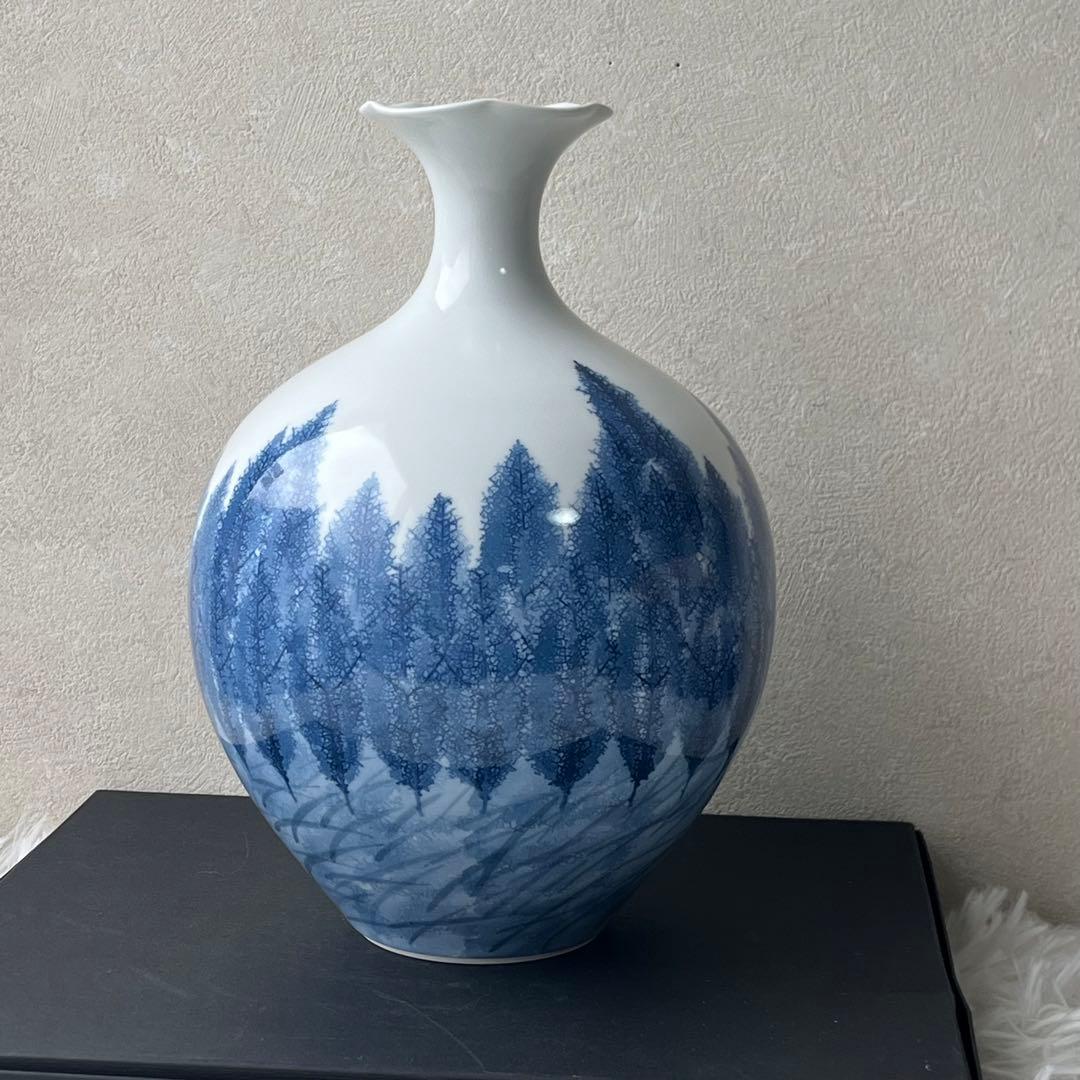 日展作家　伝統工芸作家　藤井朱明作　花瓶　花入　壺