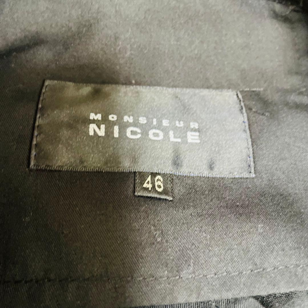 美品◆ムッシュニコル　スーツ　セットアップ　光沢　裏地ペイズリー　ストライプ46