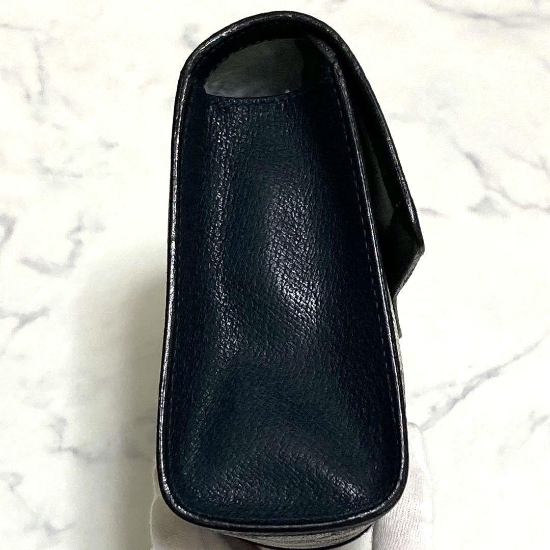 極美品 GUCCI クラッチバッグ シェリーライン インターロッキング ネイビー
