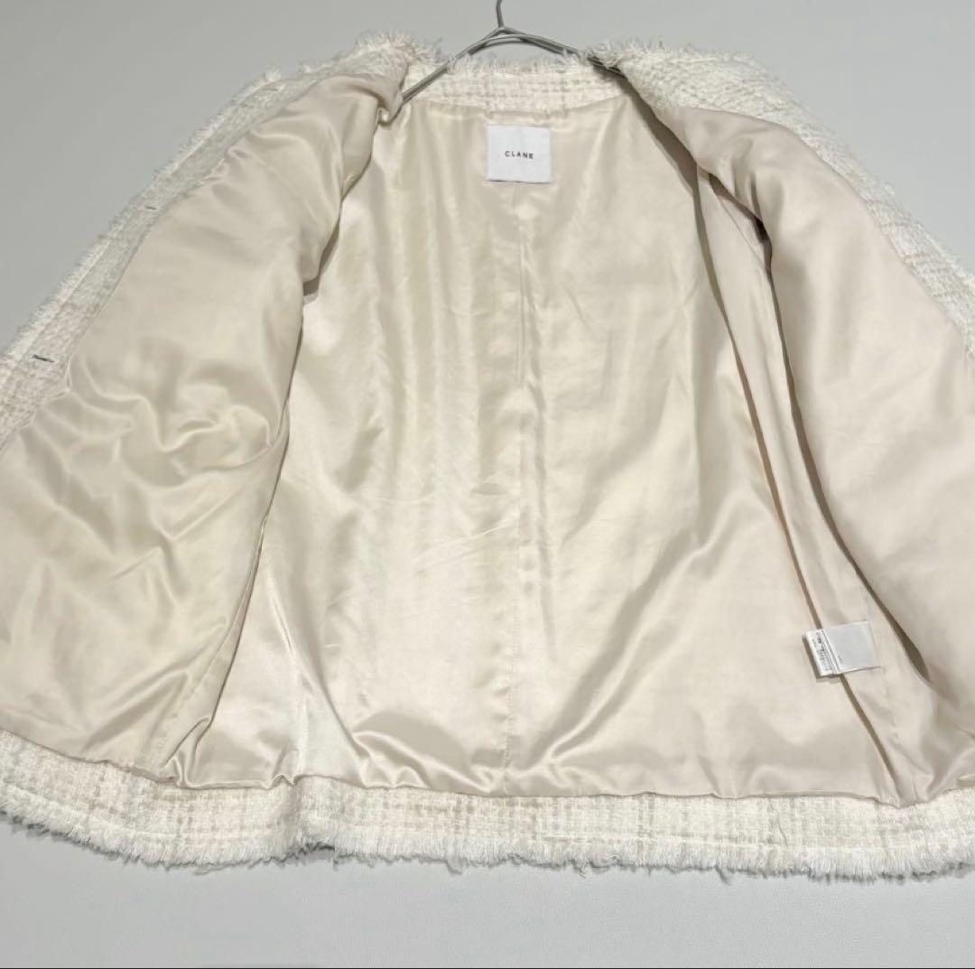 か*え様 CLANE NOCOLOR TWEED JACKET ツイードジャケッ