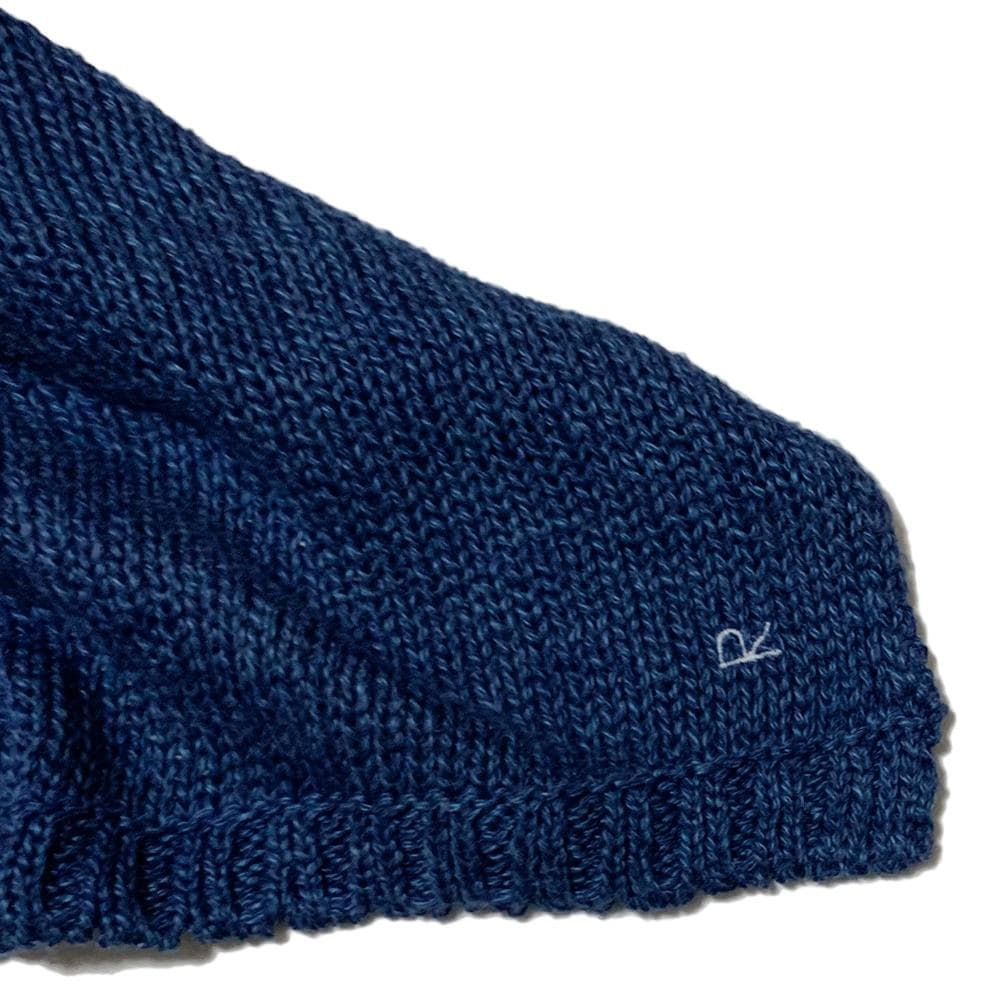 45R アーミッシュ撚り杢ポンチョ ケーブル ニット ネイビー 45rpm