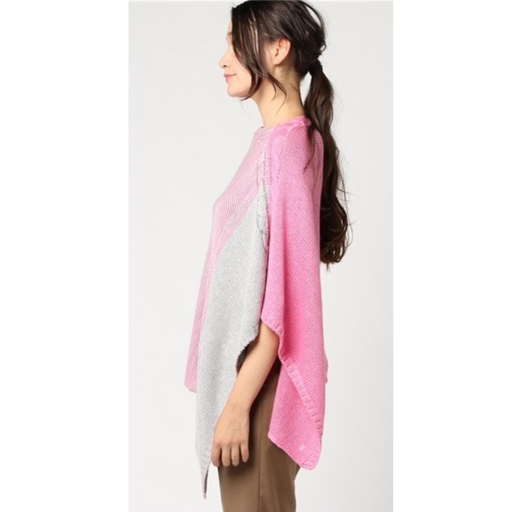 45R アーミッシュ撚り杢ポンチョ ケーブル ニット ネイビー 45rpm