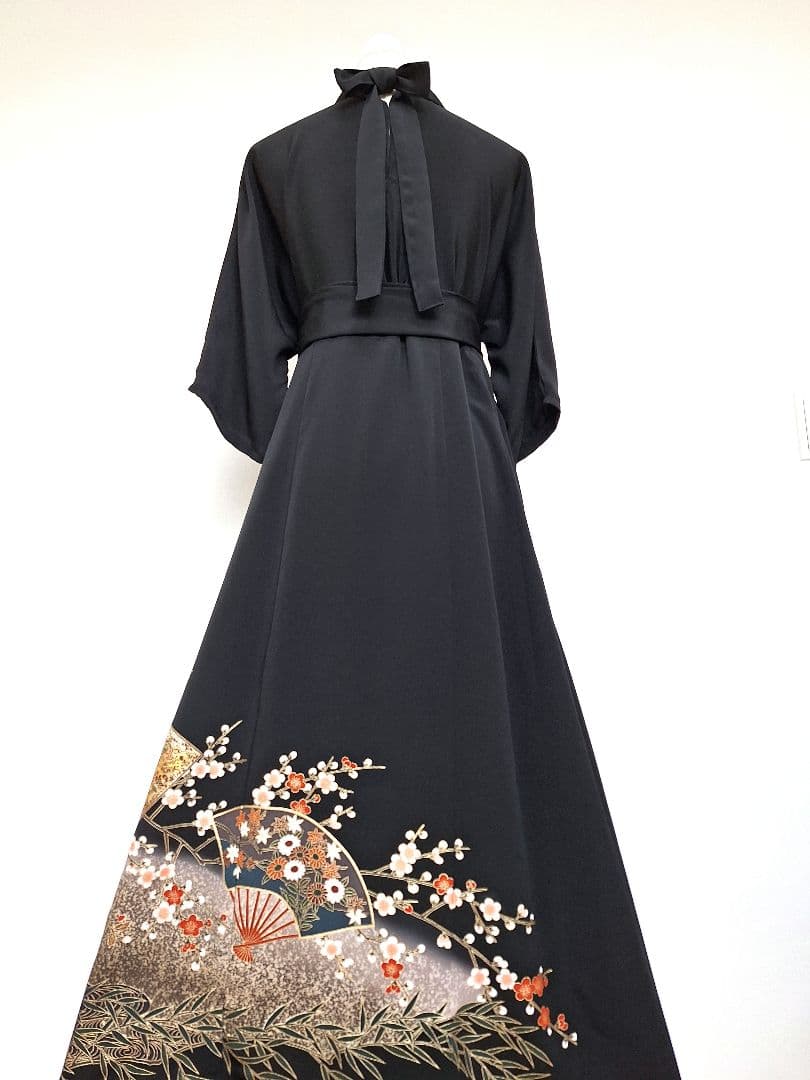 着物リメイクワンピース3655