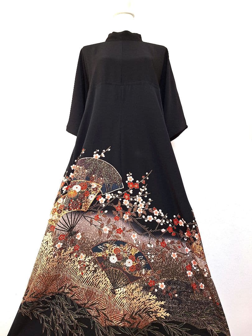 着物リメイクワンピース3655