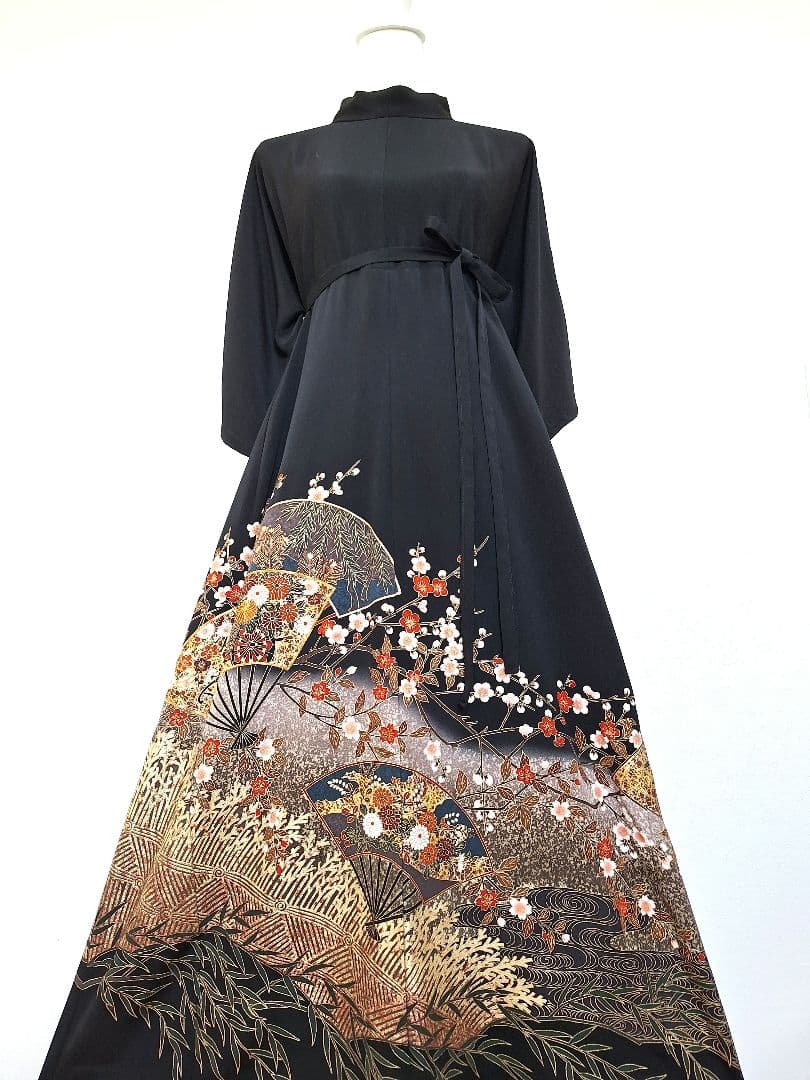 着物リメイクワンピース3655