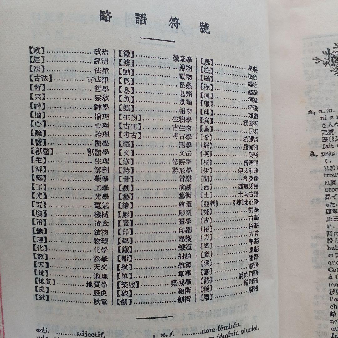 昭和レトロ　仏和大辞典　昭和9年発行　厚さ6.5㎝　古書　匿名配送　当時物