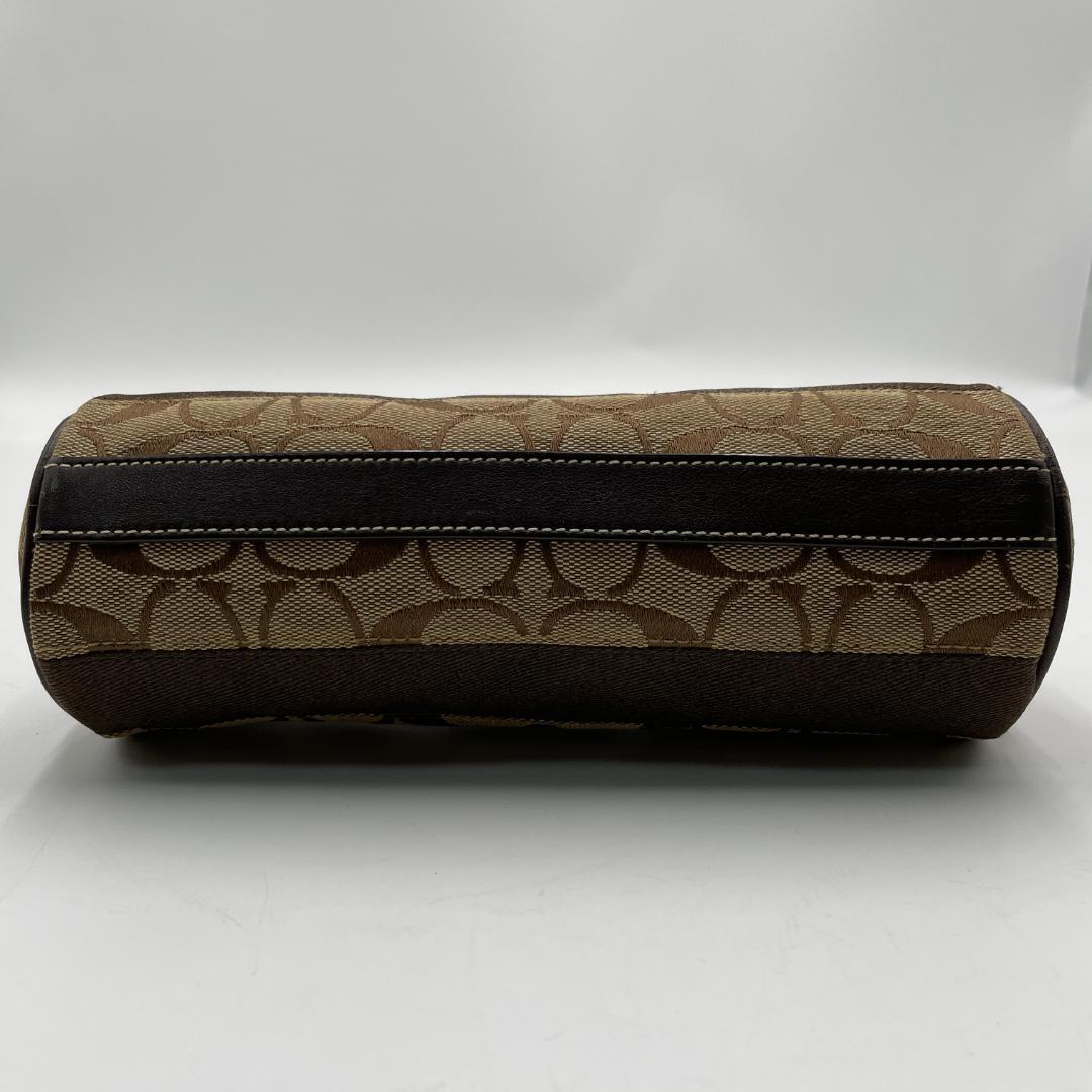 良品 COACH ショルダーバッグ キャンバス ブラウン シグネチャー ポーチ