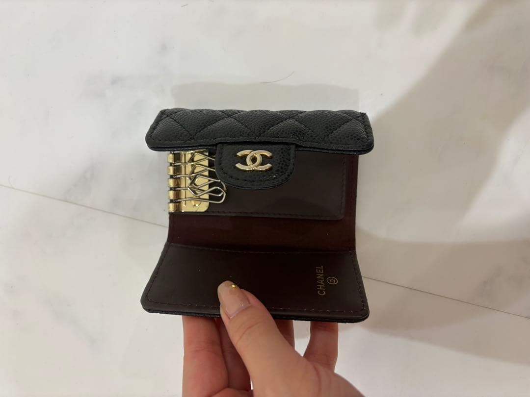 ブラック レザー キーケース