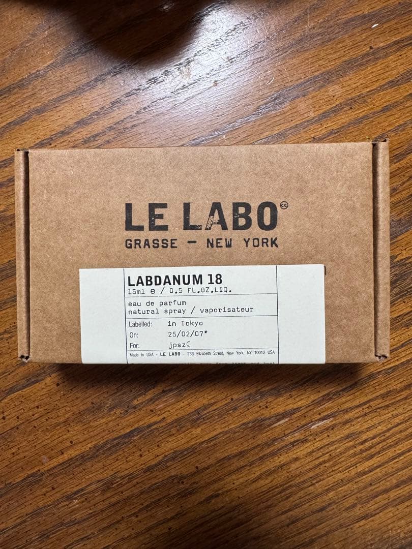 香水(ユニセックス) LE LABO LABDANUM 18 0.5FL.OZ.