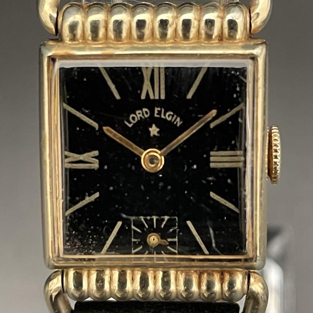 【貴重】ロードエルジン/14KGF/50’s/スクエア/手巻/レディース腕時計