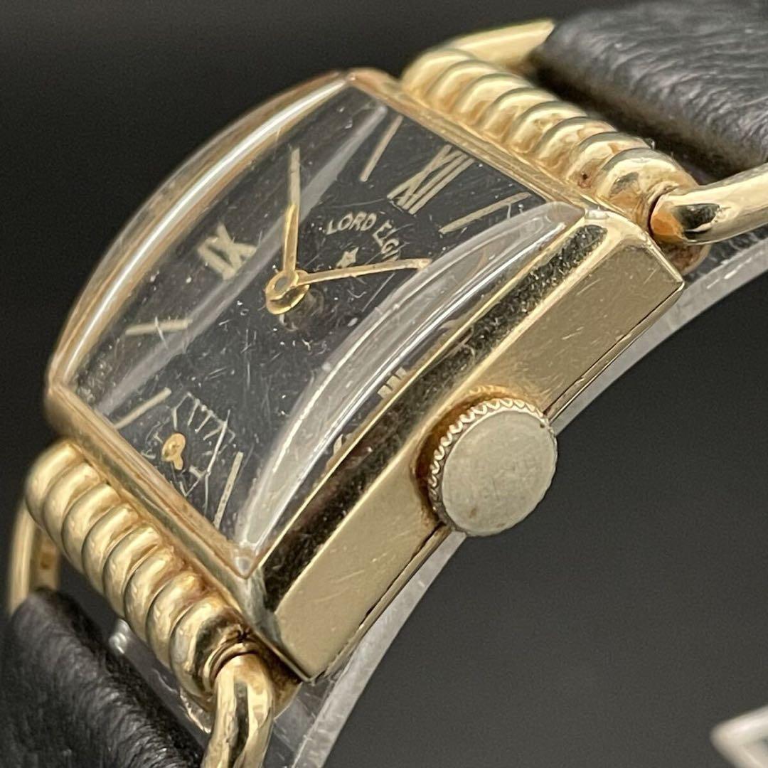 【貴重】ロードエルジン/14KGF/50’s/スクエア/手巻/レディース腕時計