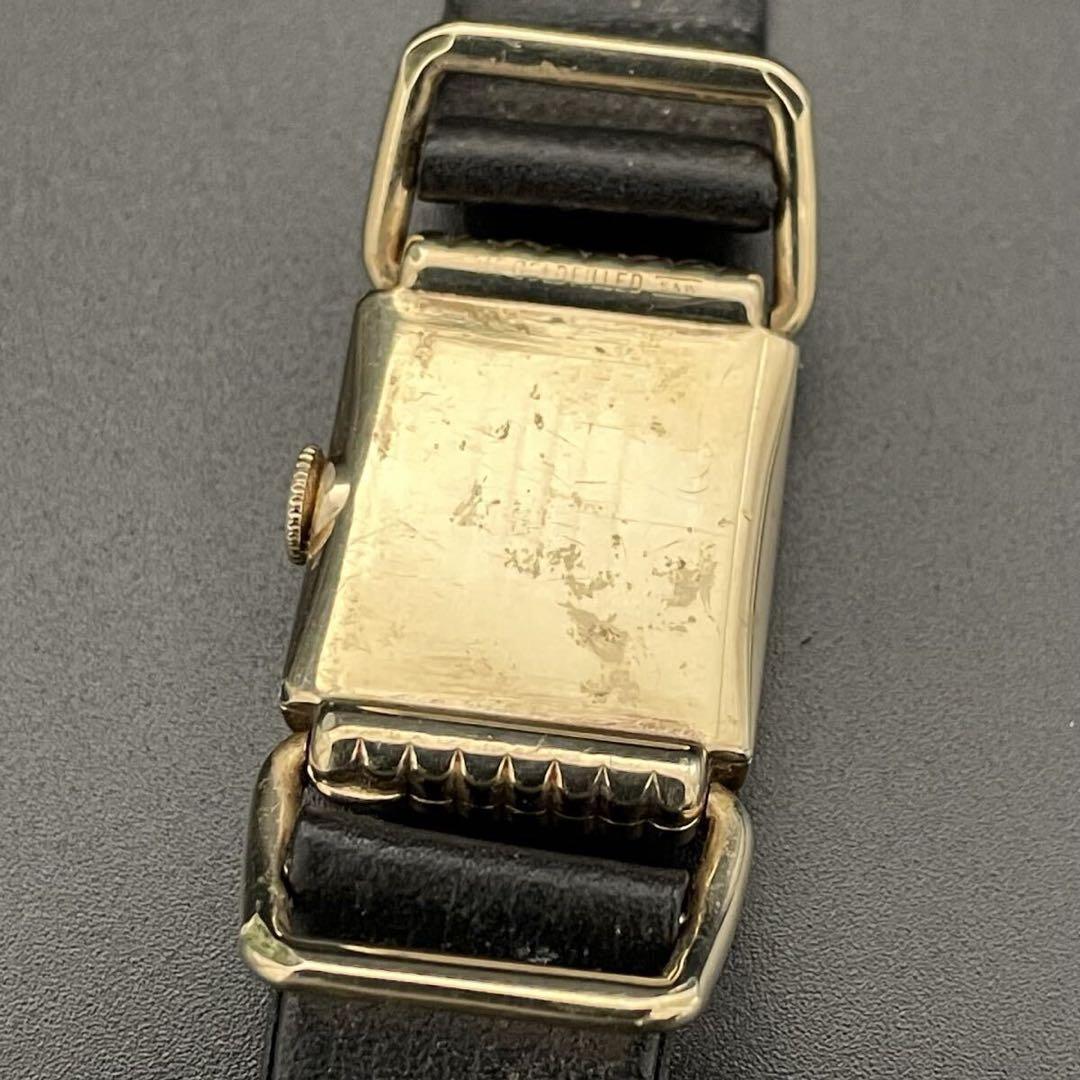 【貴重】ロードエルジン/14KGF/50’s/スクエア/手巻/レディース腕時計