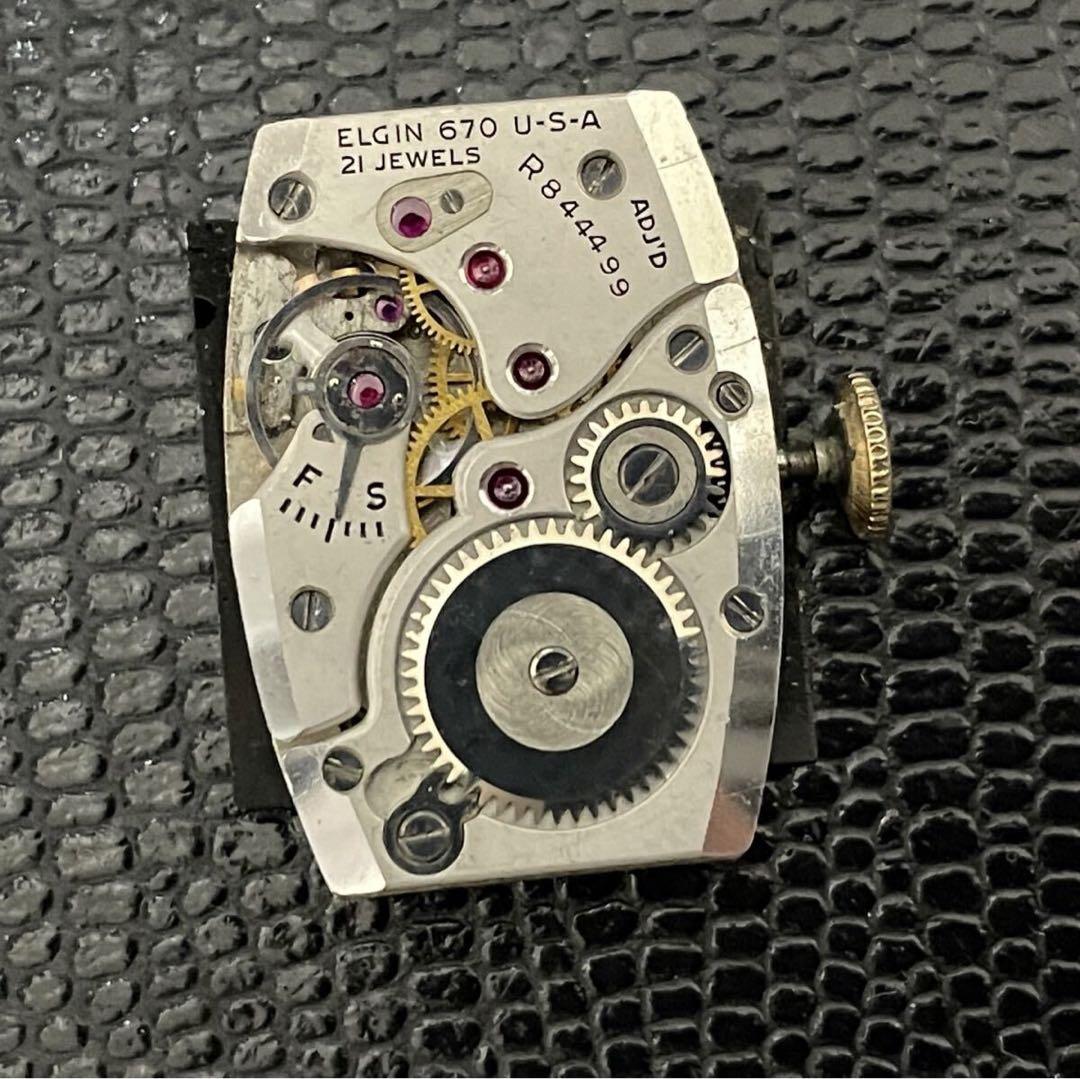 【貴重】ロードエルジン/14KGF/50’s/スクエア/手巻/レディース腕時計