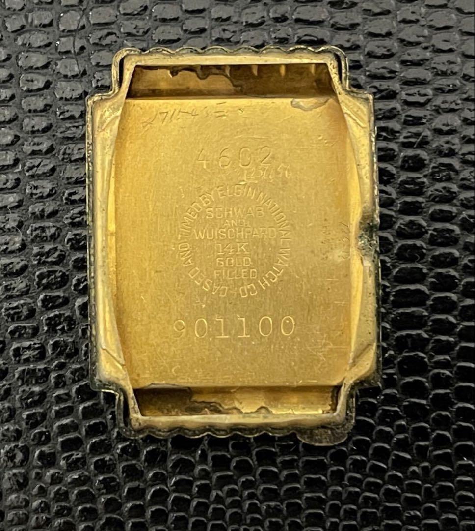 【貴重】ロードエルジン/14KGF/50’s/スクエア/手巻/レディース腕時計