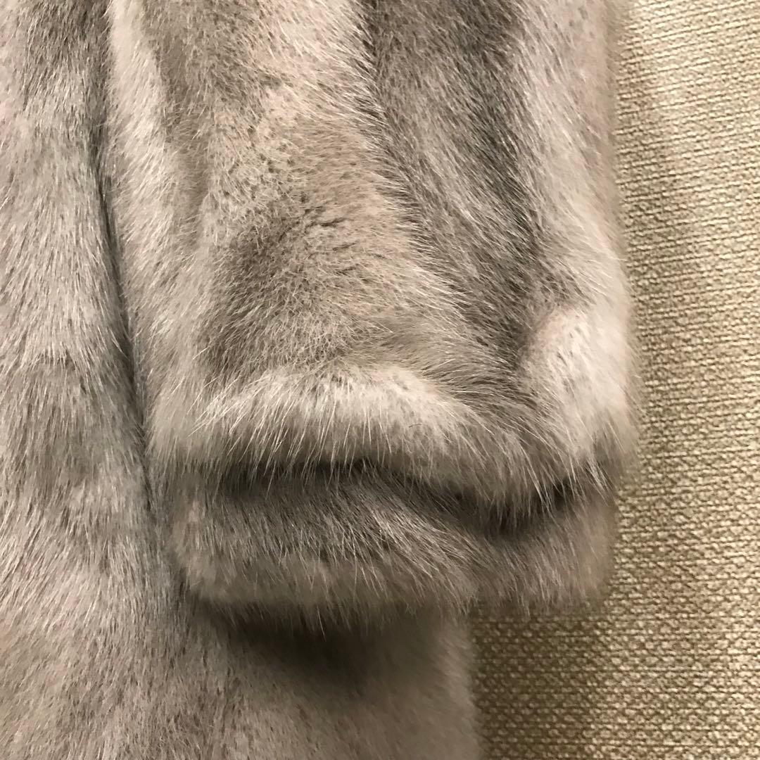 新品 未使用 ミンクコート サファイア サイズF 毛皮 名前刺繍あり