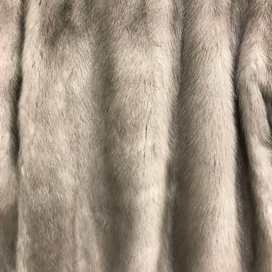 新品 未使用 ミンクコート サファイア サイズF 毛皮 名前刺繍あり