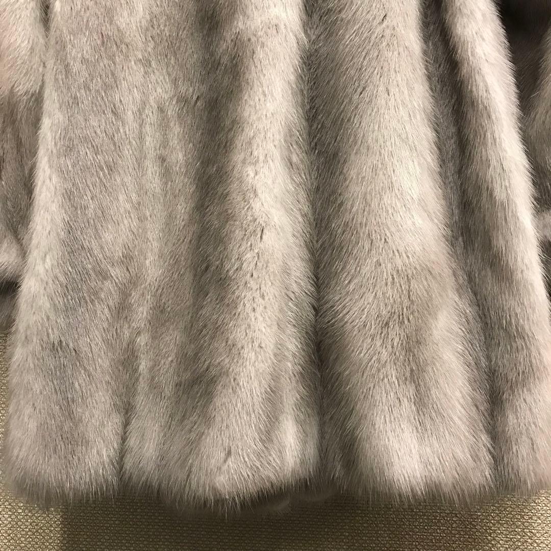 新品 未使用 ミンクコート サファイア サイズF 毛皮 名前刺繍あり