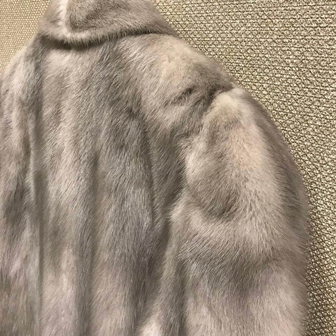 新品 未使用 ミンクコート サファイア サイズF 毛皮 名前刺繍あり