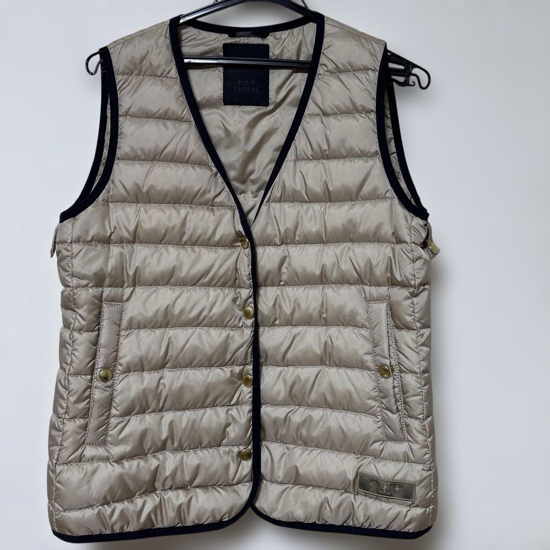 TATRASタトラス ベージュ モッズコートインナーダウンベスト付き