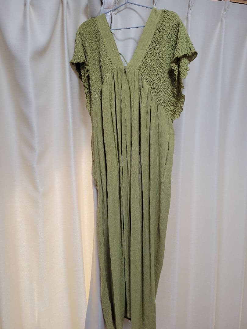 【産前・産後対応】マタニティ／シャーリングVワンピース　レプシィム