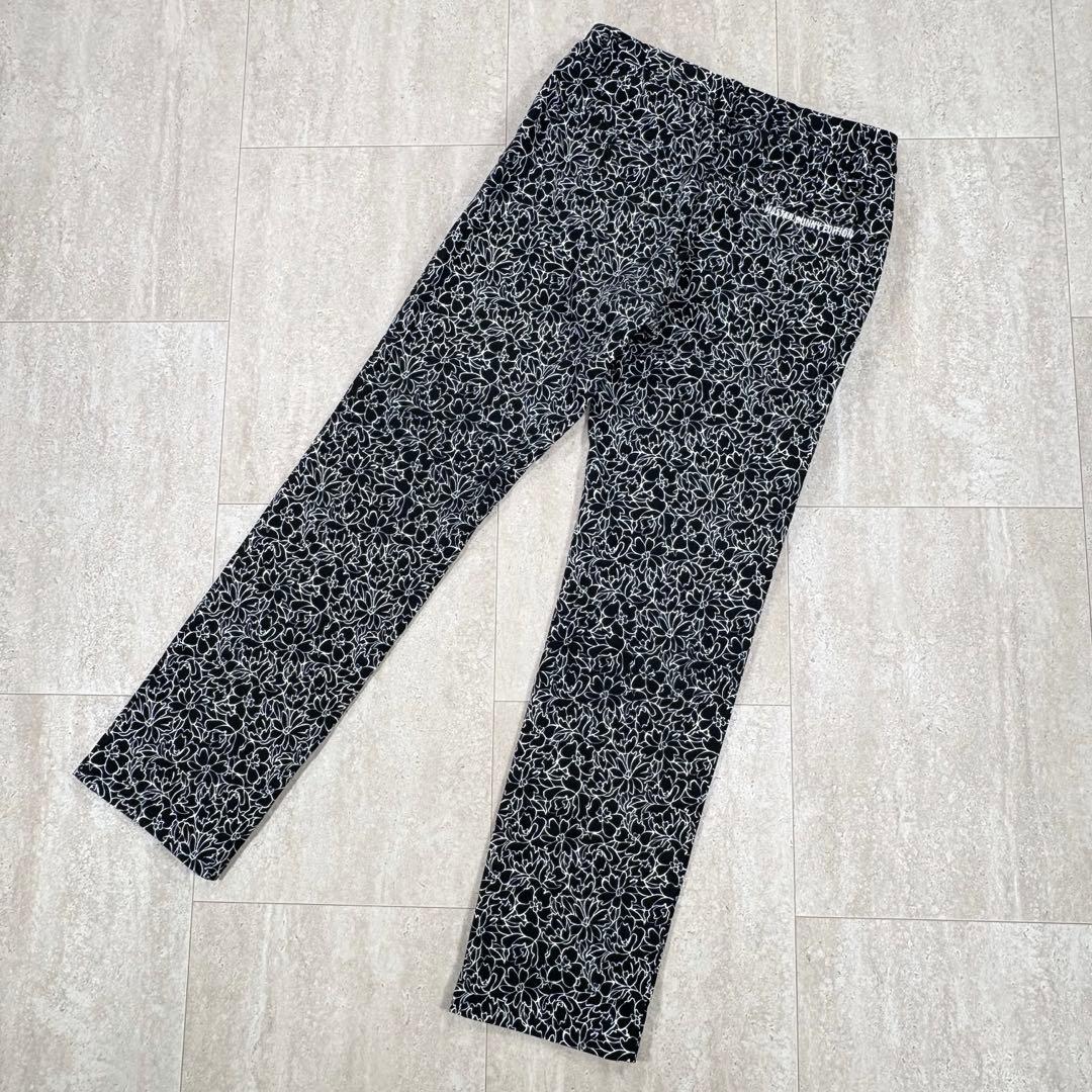 【マスターバニーエディション】ロングパンツ　花柄　黒x白　インナーガードル